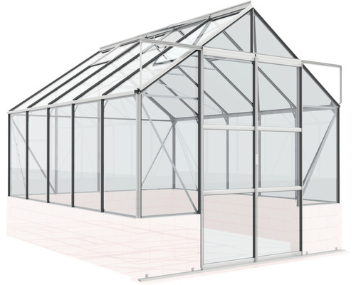 Skleník s hliníkovým rámom a sklenenými doskami