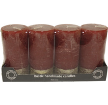 Štyri rustikálne ručne vyrábané stĺpové sviečky