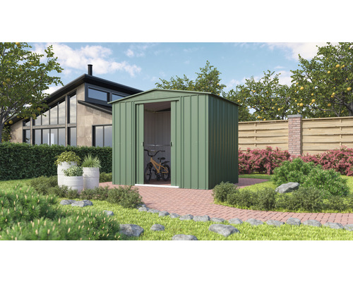 Plechový záhradný domček Globel Dream 8x6 234x175 cm zelený