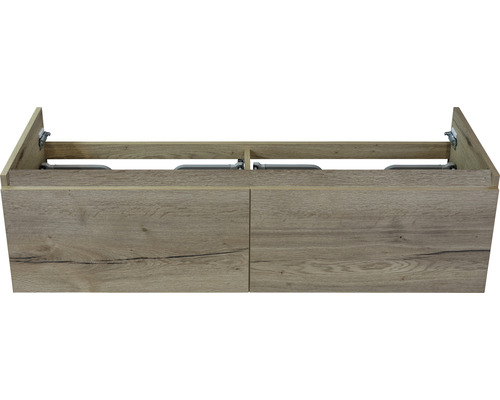 Skrinka pod umývadlo s dvomi dvierkami s dreveným dekorom