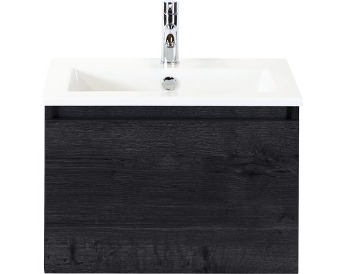 Kúpeľňový nábytkový set Sanox Frozen farba čela black oak ŠxVxH 61 x 42 x 46 cm s keramickým umývadlom