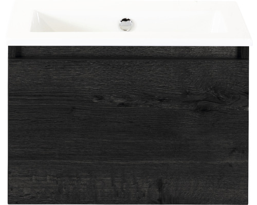 Kúpeľňový nábytkový set Sanox Frozen farba čela black oak ŠxVxH 61 x 42 x 46 cm s keramickým umývadlom bez otvoru na kohút