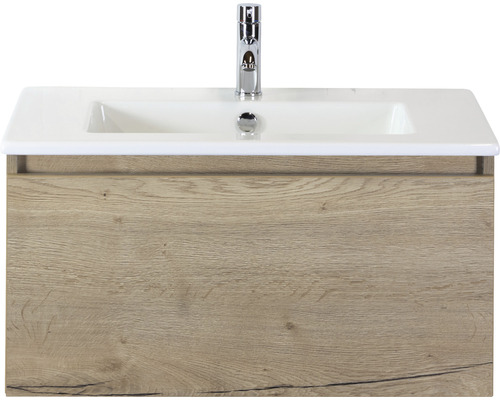 Kúpeľňový nábytkový set Sanox Frozen farba čela dub prírodný ŠxVxH 81 x 42 x 46 cm s keramickým umývadlom Kúpeľňový nábytkový set Sanox Frozen farba čela dub prírodný ŠxVxH 81 x 42 x 46 cm s keramickým umývadlom