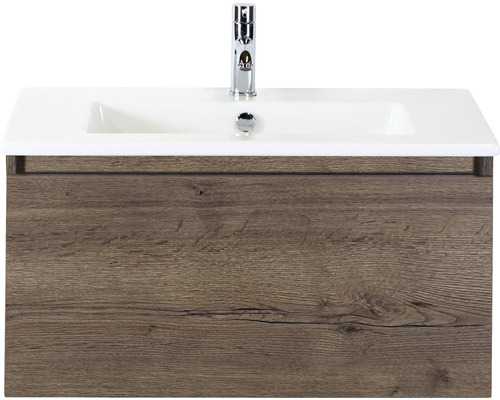 Kúpeľňový nábytkový set Sanox Frozen farba čela tabacco ŠxVxH 81 x 42 x 46 cm s keramickým umývadlom Kúpeľňový nábytkový set Sanox Frozen farba čela tabacco ŠxVxH 81 x 42 x 46 cm s keramickým umývadlom