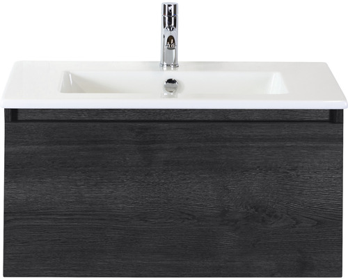 Kúpeľňový nábytkový set Sanox Frozen farba čela black oak ŠxVxH 81 x 42 x 46 cm s keramickým umývadlom Kúpeľňový nábytkový set Sanox Frozen farba čela black oak ŠxVxH 81 x 42 x 46 cm s keramickým umývadlom