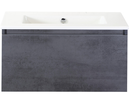 Kúpeľňový nábytkový set Sanox Frozen farba čela betón antracitovo sivá ŠxVxH 81 x 42 x 46 cm s keramickým umývadlom bez otvoru na kohút