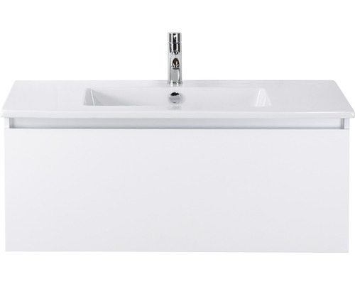 Kúpeľňový nábytkový set Sanox Frozen farba čela biela vysoko lesklá ŠxVxH 101 x 42 x 46 cm s keramickým umývadlom
