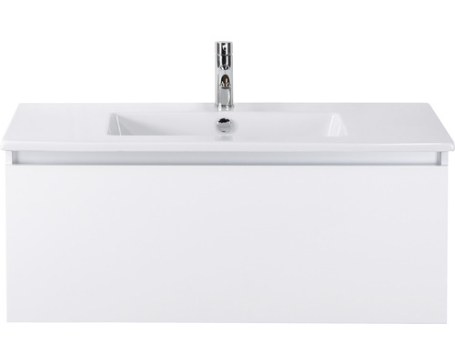 Kúpeľňový nábytkový set Sanox Frozen farba čela biela vysoko lesklá ŠxVxH 101 x 42 x 46 cm s keramickým umývadlom Kúpeľňový nábytkový set Sanox Frozen farba čela biela vysoko lesklá ŠxVxH 101 x 42 x 46 cm s keramickým umývadlom