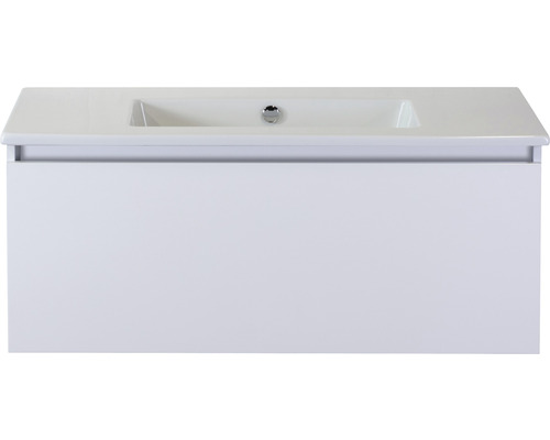 Kúpeľňový nábytkový set Sanox Frozen farba čela biela vysoko lesklá ŠxVxH 101 x 42 x 46 cm s keramickým umývadlom bez otvoru na kohút