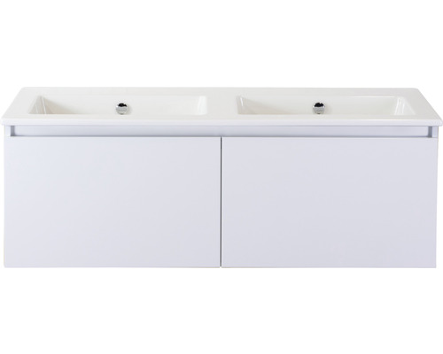 Kúpeľňový nábytkový set Sanox Frozen farba čela biela vysoko lesklá ŠxVxH 121 x 42 x 46 cm s keramickým umývadlom bez otvoru na kohút