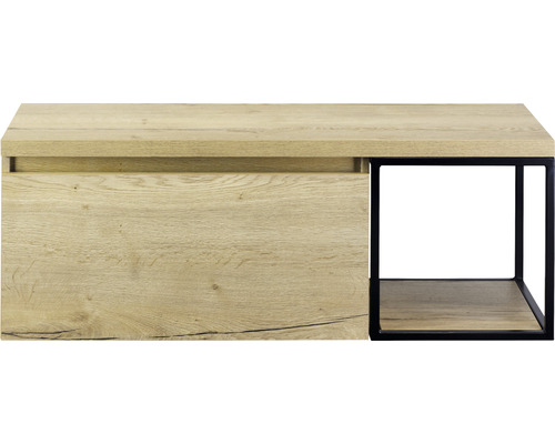 Kúpeľňová skrinka pod umývadlo Sanox Frozen dub prírodný 120,2 x 43,6 x 45 cm Nočný stolík so zásuvkou a otvorenou policou