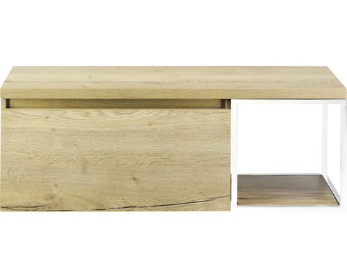Kúpeľňová skrinka pod umývadlo Sanox Frozen dub prírodný 120,2 x 43,6 x 45 cm Spodná skrinka s jednou zásuvkou a otvorenou priehradkou