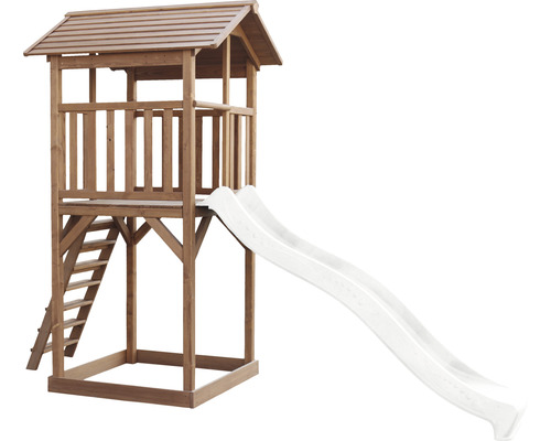 Drevená hracia veža so šmýkačkou do záhrady