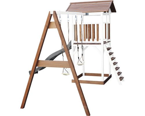 Hracia veža s hojdačkou, šmýkačkou a rebríkom do záhrady