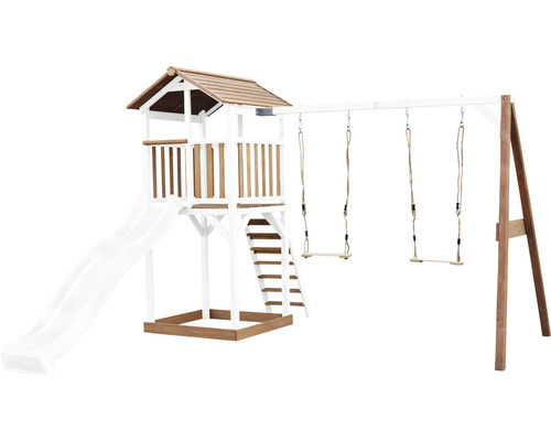 Hracia veža so šmýkačkou a hojdačkou z dreva