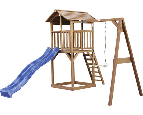 Detská hracia veža so šmýkačkou a hojdačkou do záhrady