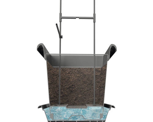 Kvetináč so zavlažovacím systémom a hlinou