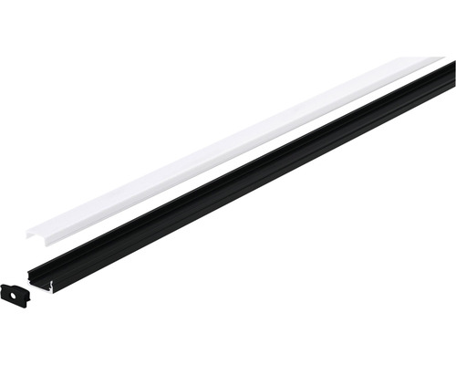 LED profily v čiernej a bielej farbe s montážnou sponou