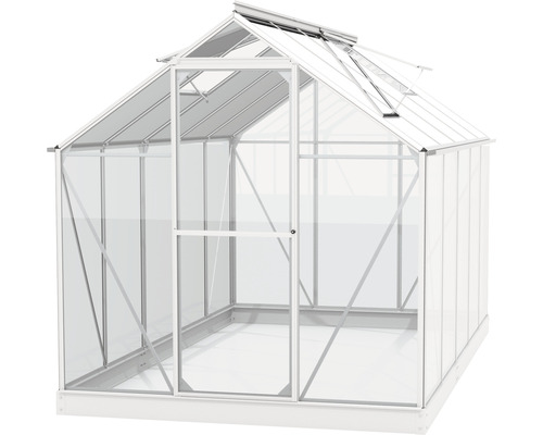 Skleník so strešným oknom a dverami