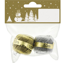 Sada ozdobných priadzí zlatej a striebornej farby, každá 10 metrov