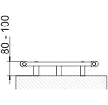 Nákres madla s výškou 80 až 100 centimetrov