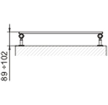 Technický výkres sprchovej tyče s rozmermi