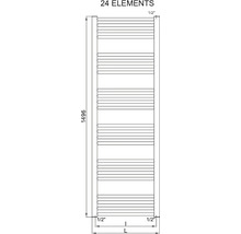 Technický výkres kúpeľňového radiátora s 24 prvkami a rozmermi