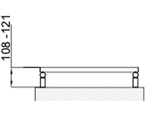 Technický nákres kusu nábytku s výškovou indikáciou