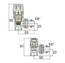Termostatický ventil pripojovací plast-hliník chrómový-thumb-1