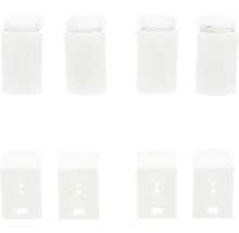 Osem bielych slepých zástrčiek pre nábytok