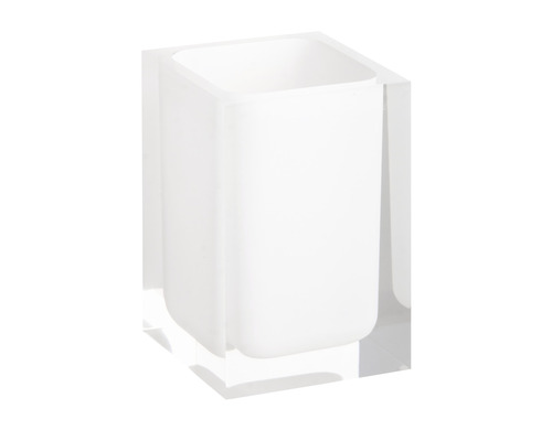 Biely akrylový pohár na zubné kefky