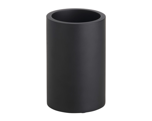 Valcový čierny pohár z plastu