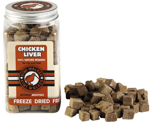 Kiwi Walker kuracia pečeň maškrta pre mačky a psy v pohári