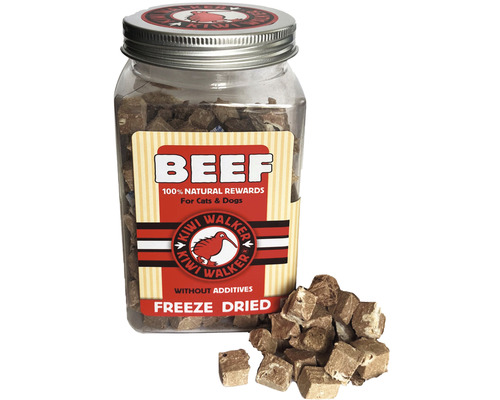 Pohár s mrazom sušenými hovädzími odmenami pre mačky a psy od Kiwi Walker