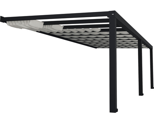 Pergola s látkovou strechou ako ochrana pred slnkom