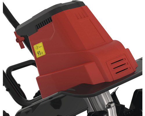 Detail záhradnej frézy s uvedením hladiny hluku