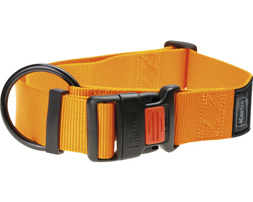 Obojok pre psa Karlie Art Sportiv Mix & Match nastaviteľný XL 40 mm 55-75 cm oranžový Oranžový obojok pre psy s čiernym krúžkom a zapínaním