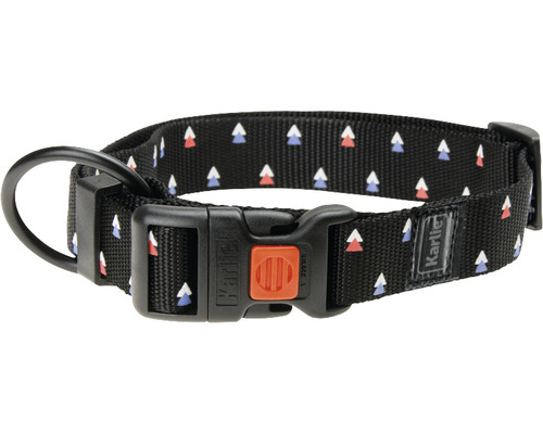 Obojok pre psa Karlie Art Sportiv Mix & Match trojuholníčky L 25 mm 45-65 cm čierny Čierny obojok pre psov so vzorom a logom Karlie