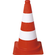 Dopravný kužeľ s bielymi pruhmi