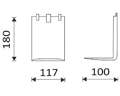 Technický nákres držiaka nástrojov s rozmermi