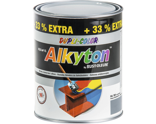 Farba na kov hrdzu i drevo DUPLI-COLOR Alkyton RAL7016 antracitovo sivá + 33% EXTRA 1l Dupli Color Alkyton plechovka s lakom s ochranou proti korózii
