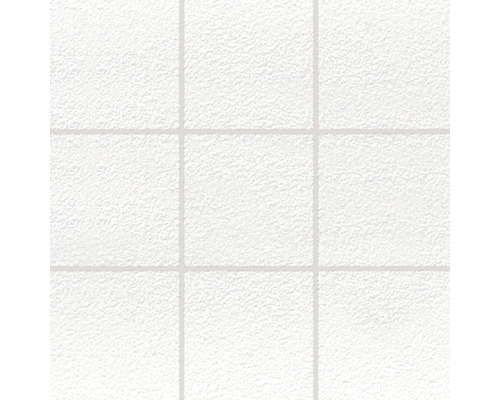 Dlažba biela matná 9,8x9,8 cm reliéfna GAF