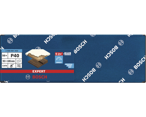Brúsny papier Bosch Expert sada P40, 93x186mm, 50 kusov