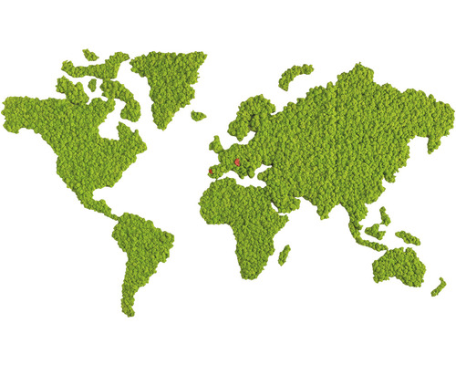 Mapa sveta z machu s označením v Európe