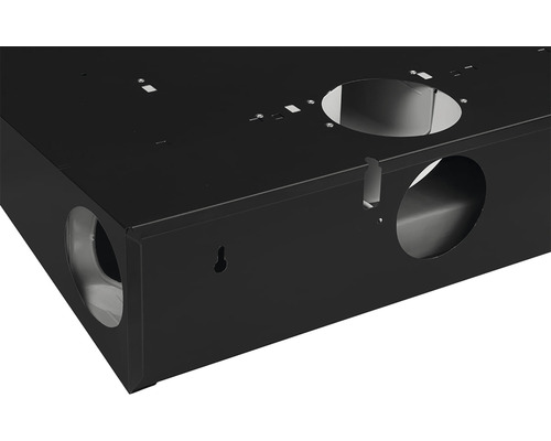 Čierny kovový kryt s kruhovými výrezmi