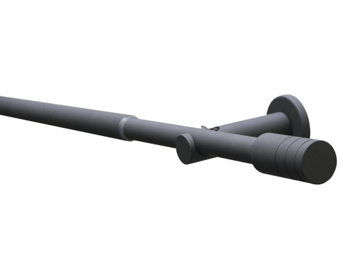 Teleskopická garniža sada Elba kov Ø 16/19 mm 120-210 cm sivá Záclonová tyč s držiakom a koncovkou