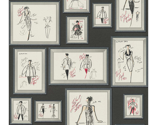 Vliesová tapeta 378461 Karl Lagerfeld 10,05 x 0,53 m Tapeta s módnymi návrhmi v rámoch