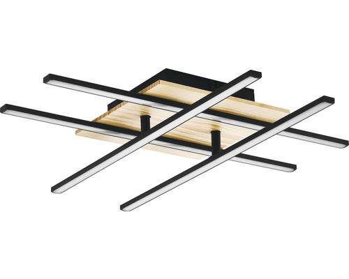 LED stropné svietidlo Eglo 99793 MARINELLO 1 4x5,25 W 2960 lm 3000 K čierno/hnedé Stropné svietidlo s drevenými a kovovými prvkami, moderný dizajn