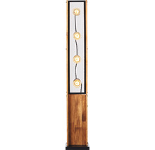 Drevená stojaca lampa so štyrmi žiarovkami