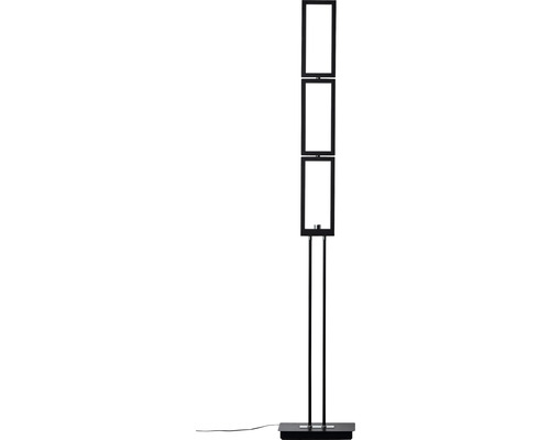 Čierna stojacia lampa s tromi obdĺžnikovými rámami
